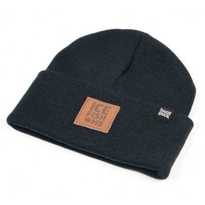 Picture of Ice Fish Black Leather Patch Toque